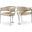 Madelyn Velvet Dining Chair Set of 2 In Beige/Silver