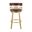 Madrid 26 Inch Swivel Counter Stool In Gold Brushed Stainless Steel with Vintage Coffee Faux Leather
