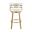 Madrid 26 Inch Swivel Counter Stool In Gold Brushed Stainless Steel with White Faux Leather