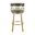 Madrid 26 Inch Swivel Counter Stool with Gold Brushed Stainless Steel and Vintage Gray Faux Leather