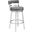 Madrid 26 Inch Counter Height Swivel Gray Faux Leather and Brushed Stainless Steel Bar Stool
