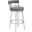 Madrid Brushed Stainless Steel And Grey Faux Leather 30 Inch Counter Height Barstool