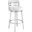 Madrid 26 Inch Counter Height Swivel White Faux Leather and Brushed Stainless Steel Bar Stool