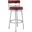 Madrid 26 Inch Counter Height Swivel Red Faux Leather and Brushed Stainless Steel Bar Stool