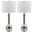 Mae Silver and Off-White 30.5 Inch Long Neck Ceramic Table Lamp Set of 2