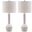 Mae White and Off-White 30.5 Inch Long Neck Ceramic Table Lamp Set of 2