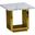 Magda End Table In White Marble and Gold Stainless Steel Base
