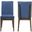 Maggie Dining Chair with Blue Cushion Set of 2 In Walnut