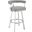 Magnolia 26 Inch Swivel Counter Stool In Brushed Stainless Steel with Light Gray Faux Leather