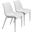Magnus Dining Chair Set of 2 In White and Silver
