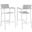 Maine White Light Gray Bar Stool Outdoor Patio Set of 2