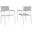 Maine White Light Gray Dining Arm Chair Outdoor Patio Set of 2