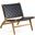 Maintenon Leatherette Accent Chair In Black With Nature Feet