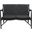 Makeshift Upholstered Fabric Loveseat In Black Gray