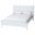 Malaya Wood Full Platform Bed with Scalloped Edges In White