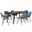 Malden/Draper 7-Piece Dining Set In Denim Blue