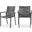 Maldives Rope Fabric Outdoor Patio Dining Arm Chair Set of 2 In Grey