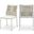 Maldives Rope Fabric Outdoor Patio Dining Side Chair Set of 2 In Beige