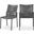 Maldives Rope Fabric Outdoor Patio Dining Side Chair Set of 2 In Grey