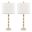 Malibu 27 Inch Table Lamp Set of 2 In Travertine and Off White