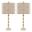 Malibu 27 Inch Table Lamp Set of 2 In Travertine and Tan