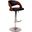 Malibu Swivel Barstool In Black Pu and Walnut Veneer and Chrome Base