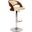 Malibu Swivel Barstool In Cream Pu and Walnut Veneer and Chrome Base