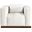 Mallina Vegan Leather Chair In Cream and Dark Brown Walnut