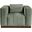 Mallina Vegan Leather Chair In Green and Dark Brown Walnut