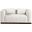 Mallina Vegan Leather Loveseat In Cream and Dark Brown Walnut