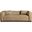 Mallina Vegan Leather Sofa In Tan and Dark Brown Walnut