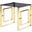 Mallory Stainless Steel And Smoked Glass End Table In Gold
