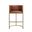 Manhattan 31 Inch Barstool with Faux Leather and Metal Base In Brass and Tobacco Brown