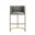 Manhattan 31 Inch Barstool with Faux Leather and Metal Base In Gray and Brass