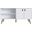 Manhattan Comfort Amber 53.7 Inch Tv Stand With Faux Leather Handles In White