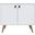 Manhattan Comfort Amber Accent Cabinet With Faux Leather Handles In White