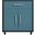 Manhattan Comfort Eiffel 28.35 Inch Mobile Garage Storage Cabinet With 1 Drawer In Blue Gloss