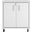 Manhattan Comfort Fortress Textured Metal 31.5 Inch Garage Mobile Cabinet With 2 Adjustable Shelves In White