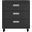 Manhattan Comfort Fortress Textured Metal 31.5 Inch Garage Mobile Chest With 3 Full Extension Drawers In Charcoal Grey