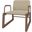 Manhattan Comfort Whythe Pu Leather Low Accent Chair In Natural Linen & Corten AC-4PZ-205