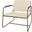 Manhattan Comfort Whythe Pu Leather Low Accent Chair In Natural Linen & Corten AC-5PZ-205