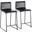 Mara 26 Inch Contemporary Counter Stool In Black Metal And Black Faux Leather - Set Of 2