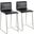 Mara 26 Inch Contemporary Counter Stool In Brushed Stainless Steel, And Black Faux Leather - Set Of 2