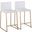 Mara Counter Stool Set of 2 In White/Gold
