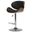 Marana Bentwood Vegan Faux Leather Adjustable Swivel Bar Stool In Black