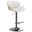 Marana Bentwood Vegan Faux Leather Adjustable Swivel Bar Stool In White