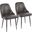 Marcel Leather Dining Chair Set of 2 In Grey/Black
