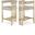 Marcello Velvet Counter Stool Set of 2 In Stone and Brushed Brass