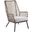 Marco Indoor Outdoor Steel Lounge Chair with Truffle Rope and Gray Cushion