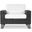 Margarita Wicker Patio Chair In Dark Grey and White